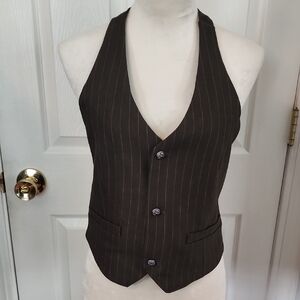 Disturbia Pinstripe Halter Waistcoat/Vest